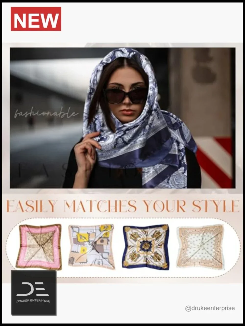 12-Piece 35-Inch Satin Head Scarf Square Silk-Like Large Hair Wrapping Scarf